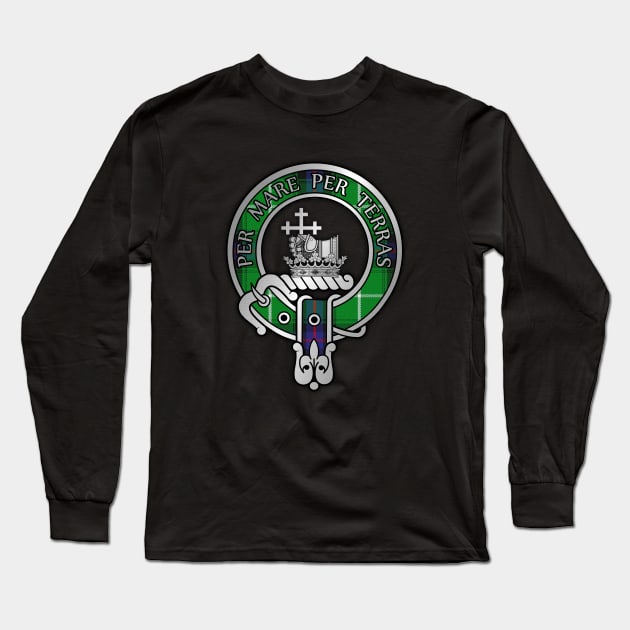 Clan MacDonald Crest & Tartan Long Sleeve T-Shirt by Taylor'd Designs